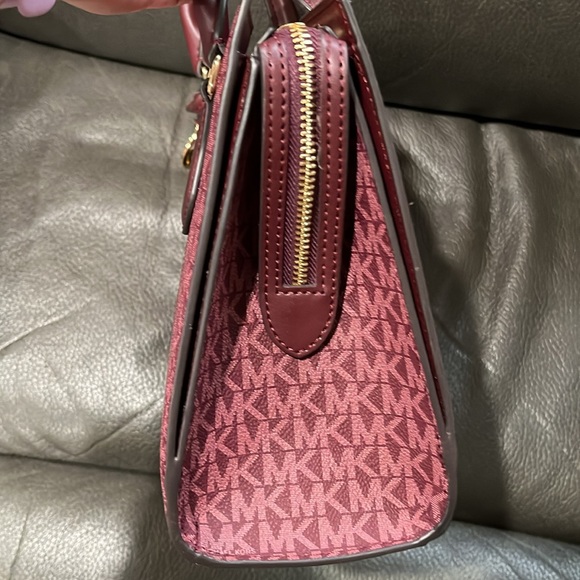 Michael Kors Burgundy and Gold Satchel - Picture 4 of 13